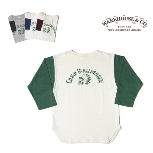 웨어하우스 4800 7부 티 셔츠 베이스볼 CAMP BAUMANN