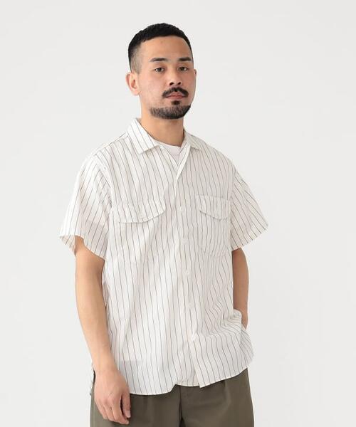 빔즈 플러스 반팔 워크 셔츠 스트라이프 38-01-0058-388