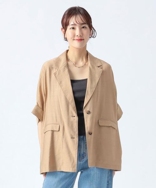 빔즈 하트 프렌치 슬리브 테일러드 재킷 여성 반팔 43-16-0024-928