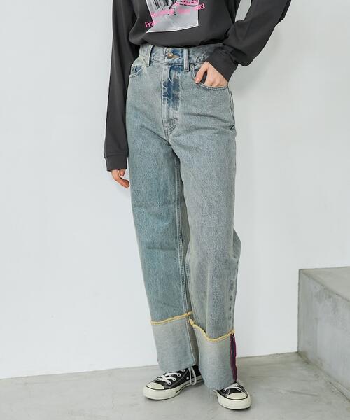 프릭스스토어 롤업 와이드 데님 팬츠 여성 청바지 140248900845 25SS