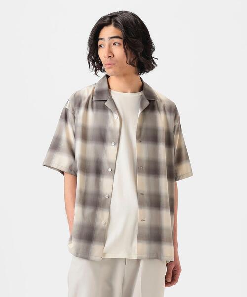 B MING by BEAMS 빔즈 반팔 셔츠 옴브레 체크 92-01-0206-639