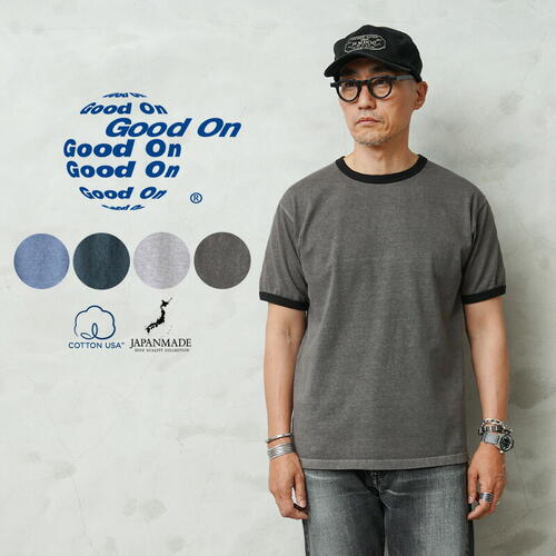 굿온 블랙 링거 반팔 티 빈티지 GOST2503