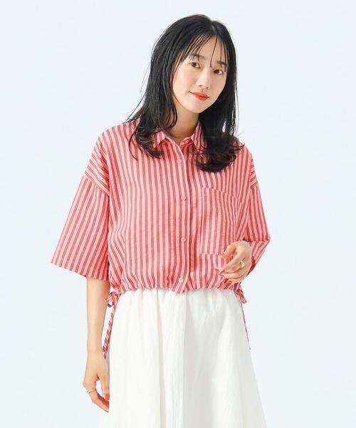 빔즈 하트 여성 반팔 스트라이프 셔츠 43-01-0180-819