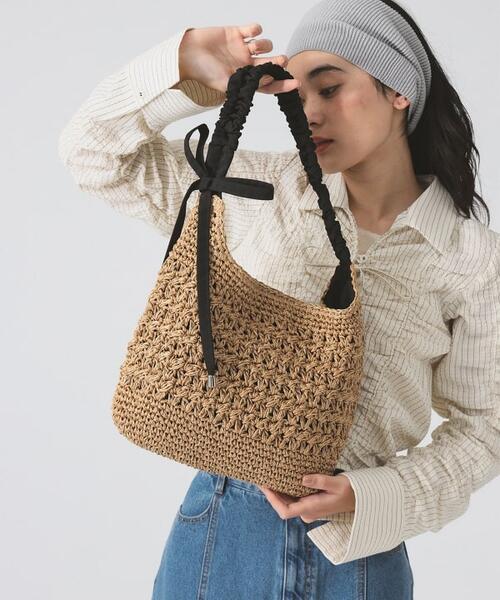 레이 빔즈 리본 스트랩 페이퍼 토트백 61-61-2032-339