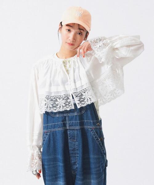 빔즈 보이 빈티지 레이스 블라우스 쇼트 13-11-0446-431