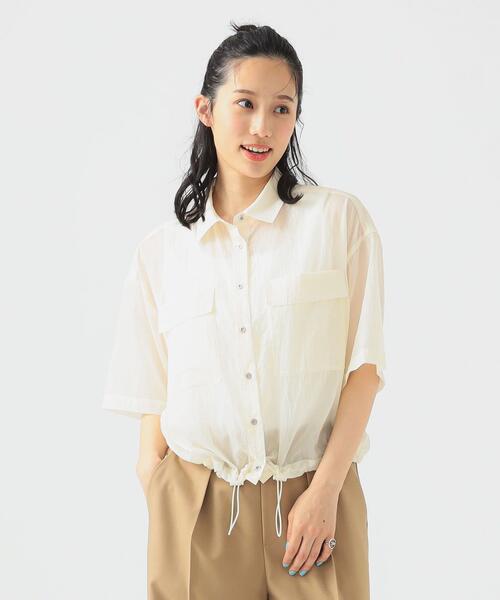 B MING by BEAMS 빔즈 반팔 시스루 셔츠 여성 93-01-0260-213