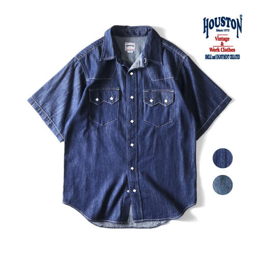 휴스턴 반팔 셔츠 41233 SLAB DENIM S/S WESTERN SHIRT