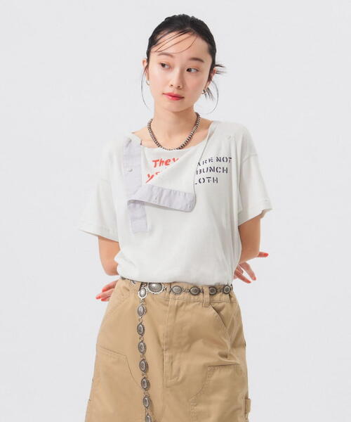 빔즈 보이 여성 로고 헨리넥 반팔 티 13-04-0326-101