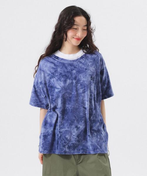 빔즈 재팬 X 니들스 벨루어 U넥 반팔 티 여성 13-04-0440-334