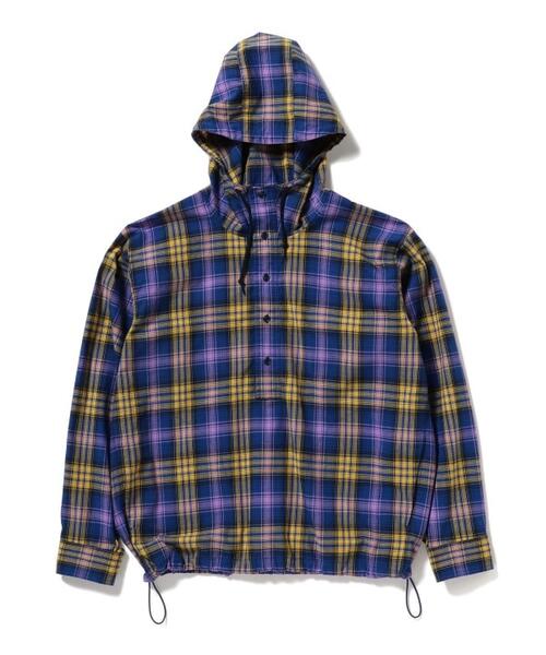 빔즈 리플렉터 체크 후드 셔츠 와이드 11-11-1253-803