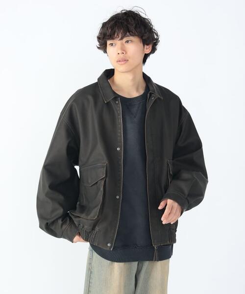 빔즈 하트 클래식 페이크 레더 블루종 가죽 점퍼 재킷 42-18-0099-639