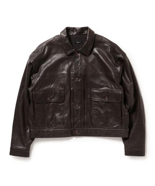 빔즈 양가죽 트러커 재킷 와이드 점퍼 11-18-3295-202