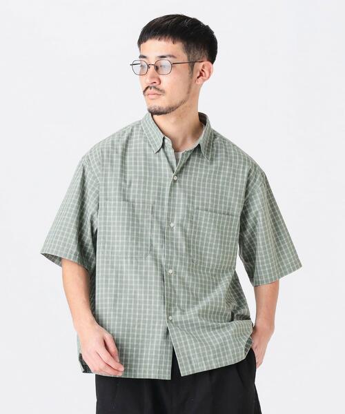 B MING by BEAMS 빔즈 릴렉스 체크 반팔 셔츠 92-01-0201-286