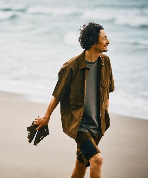 B MING by BEAMS 빔즈 반팔 셔츠 LAND AND WATER 92-01-0217-247