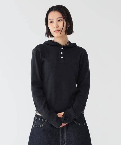 Healthknit X maturely 빔즈 보이 후드 헨리넥 긴팔 티 13-14-0547-875