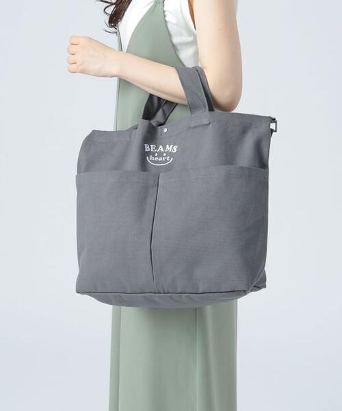 빔즈 하트 스마일 자수 로고 토트백 숄더백 43-61-0167-443