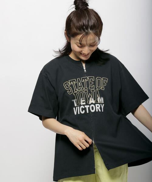 니코앤드 더블지퍼 프린트 반팔 티 셔츠 496214