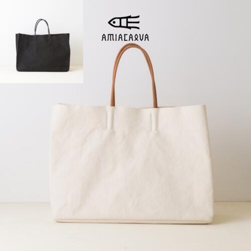 아미아칼바 워시드 캔버스 페이퍼 백 토트백 Y A043