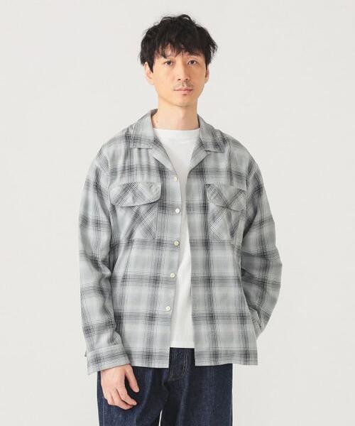 빔즈 옴브레 체크 오픈 칼라 셔츠 11-11-1243-803