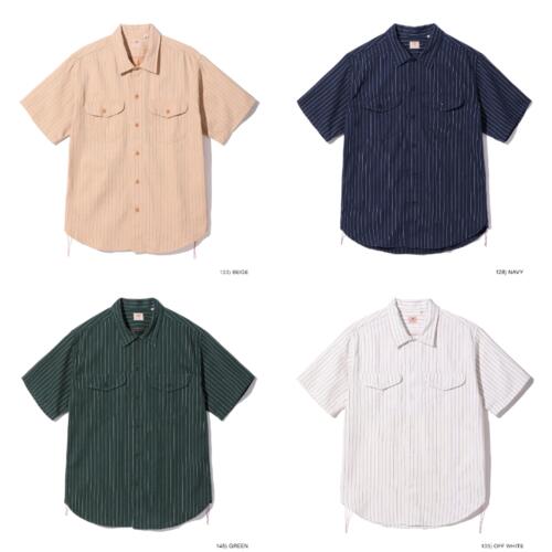 슈가케인 COKE 스트라이프 반팔 워크 셔츠 SC38699 빈티지