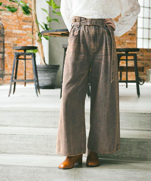 니코앤드 루즈 와이드 데님 팬츠 여성 청바지 497777