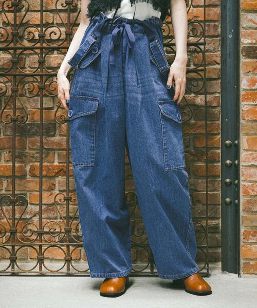 니코앤드 몬스터 카고 데님 팬츠 여성 청바지 멜빵 바지 497784