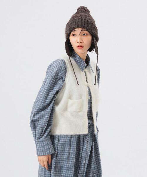 빔즈 보이 차이나 버튼 조끼 니트 울 모헤어 베스트 13-05-0148-126