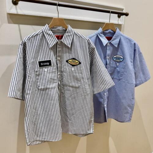 빔즈 GMS 스트라이프 반팔 워크 셔츠 42-01-0066-147