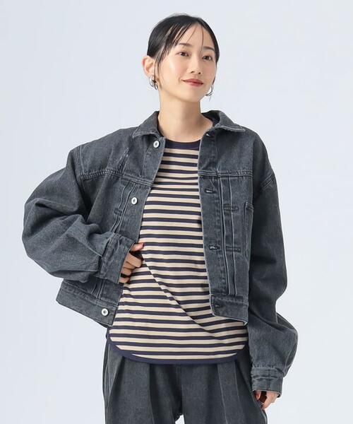 빔즈 하트 크롭 데님 재킷 여성 청점퍼 43-18-0116-408