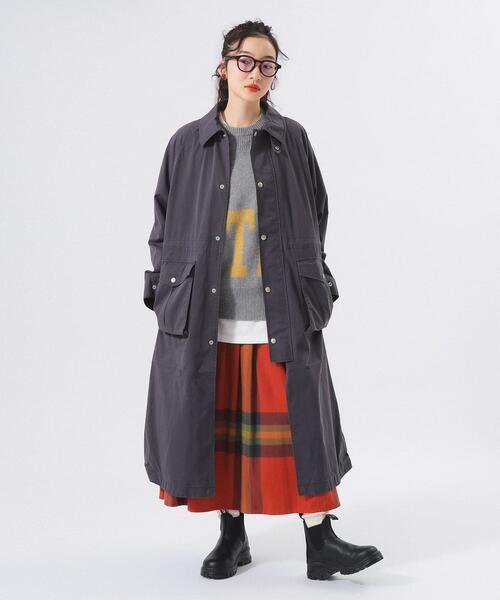 빔즈 보이 코튼 나일론 코트 여성 오버핏 13-19-0116-452