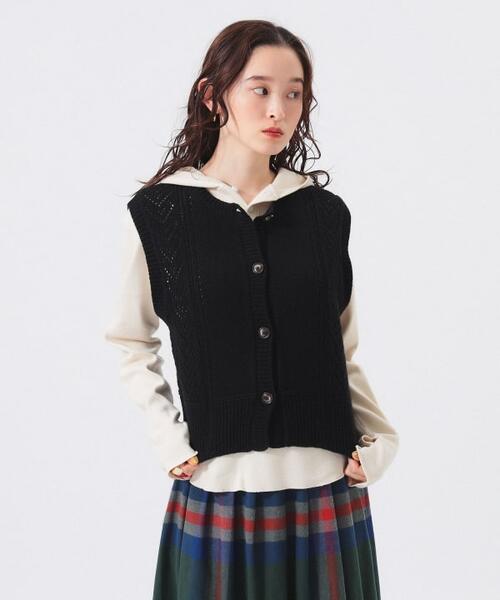 빔즈 보이 레이스 니트 조끼 여성 13-05-0154-505