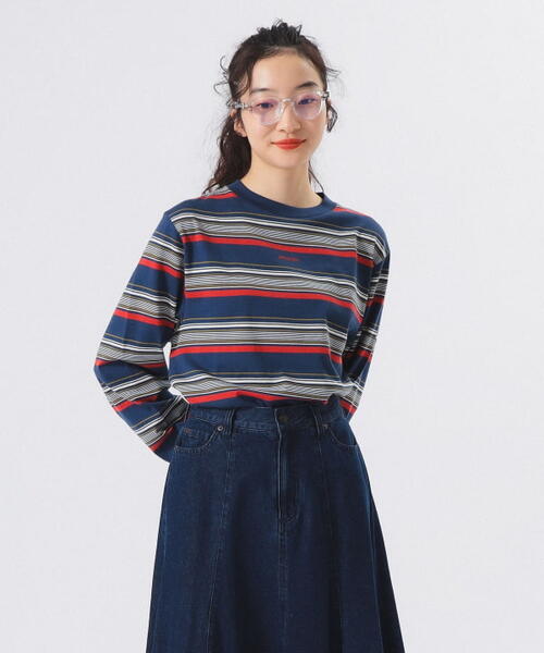 빔즈 보이 스트라이프 긴팔 티 여성 13-14-0511-101