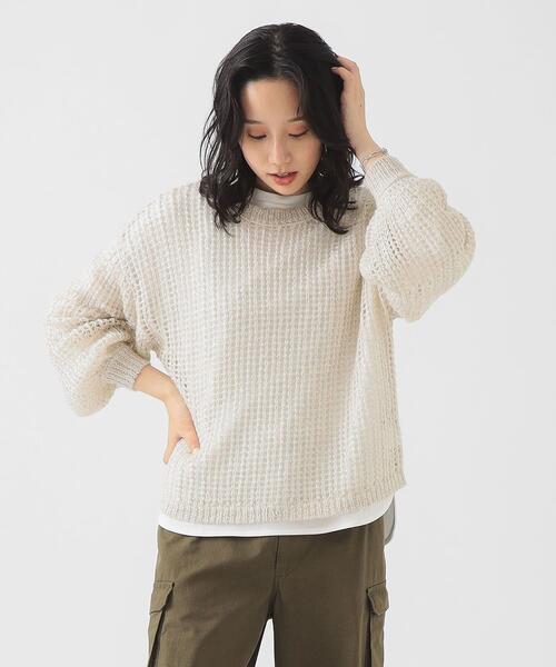 B MING by BEAMS 빔즈 여성 메쉬 니트 92-13-0425-803