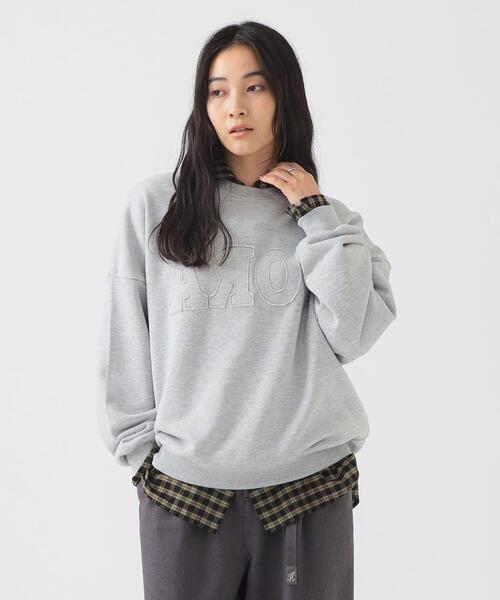 B MING by BEAMS 빔즈 패치워크 로고 스웨트 티 여성 93-13-0211-646