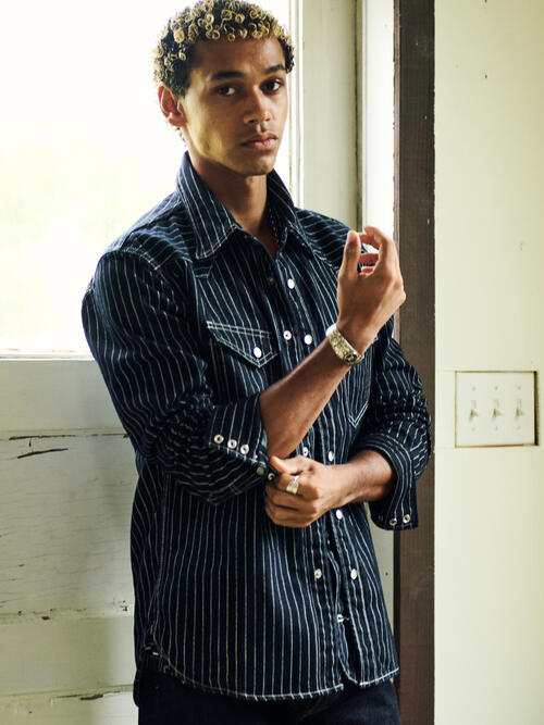 THE FLAT HEAD 플랫헤드 10oz 데님 와바시 웨스턴 셔츠 FN-SDW-701L