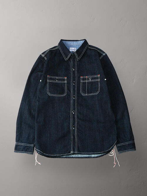 THE FLAT HEAD 플렛헤드 10oz 데님 워크 셔츠 청남방 FN-SDK-301 L