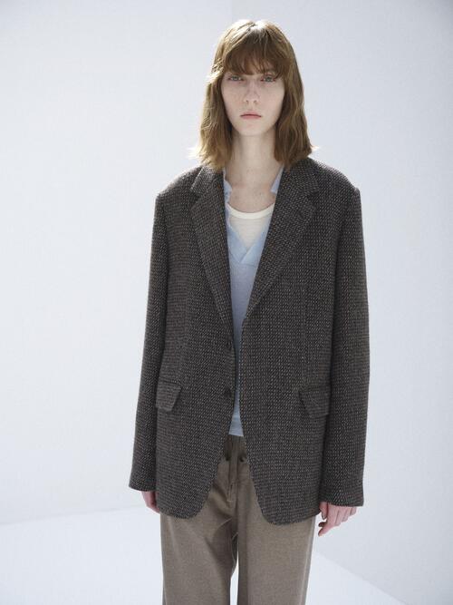 오라리 여성 재킷 ALPACA WOOL SILK TWEED OVER JACKET 25AW