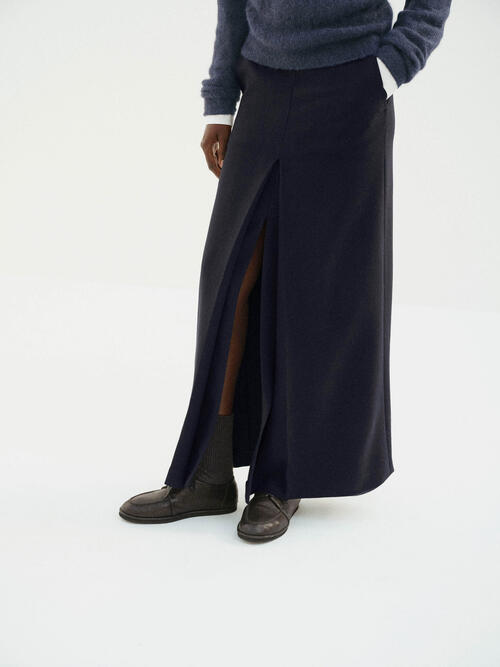 오라리 치마 TENSE WOOL DOUBLE CLOTH SLIT SKIRT 25AW
