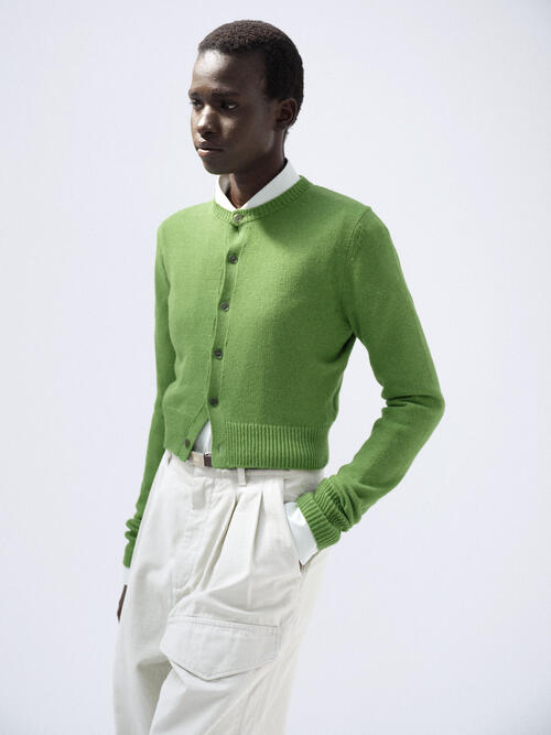 오라리 여성 가디건 LIGHT CASHMERE KNIT CREW-NECK CARDIGAN 25AW