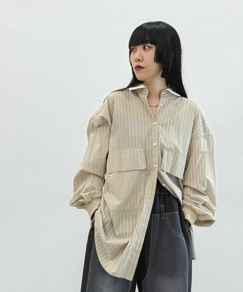 니코앤드 여성 빅 셔츠 스트라이프 570484