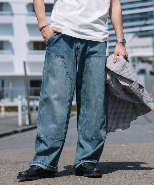 프릭스스토어 스트레이트 와이드 더블니 데님 팬츠 청바지 25aw 1043248901196