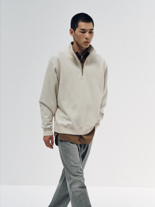 캡틴선샤인 스웨트 티 Zipper High Neck Pullover 25aw