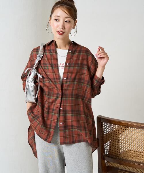 프릭스스토어 여성 빅 실루엣 체크 볼륨 셔츠 1300248900330 25AW