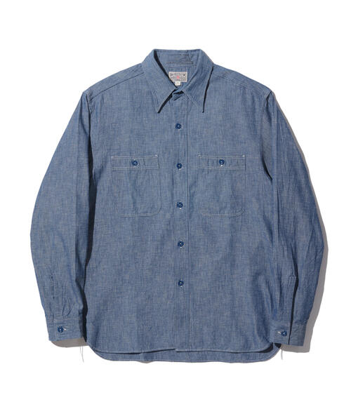 버즈릭슨 샴브레이 워크 셔츠 밀리터리 해군 BR25995