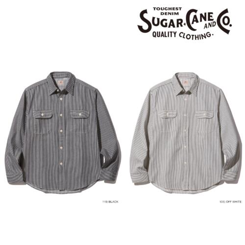 슈가케인 히코리 스트라이프 워크 셔츠 긴팔 SC27853