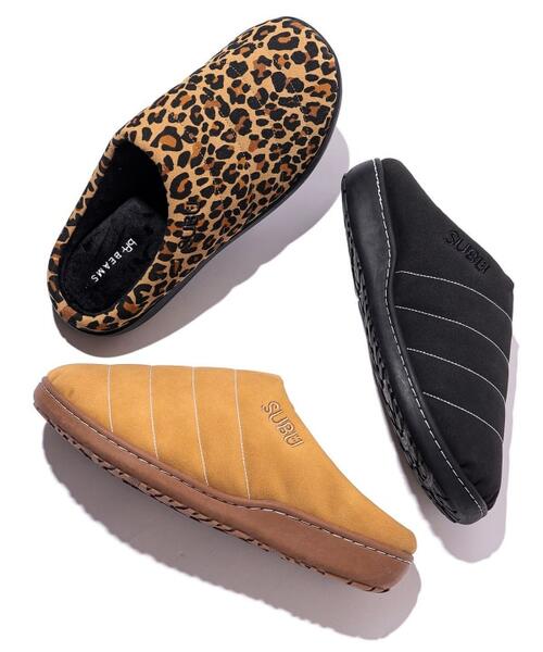 bPr BEAMS 빔즈 X 수부 패딩 슬리퍼 페이크 누벅 33-44-0084-536