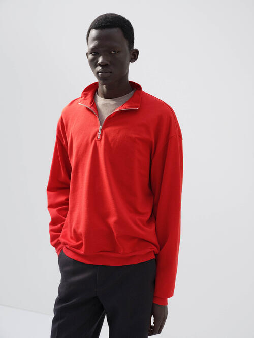 오라리 남성 스웨트 티 LIGHT WOOL SWEAT HALF ZIP P/O 25AW