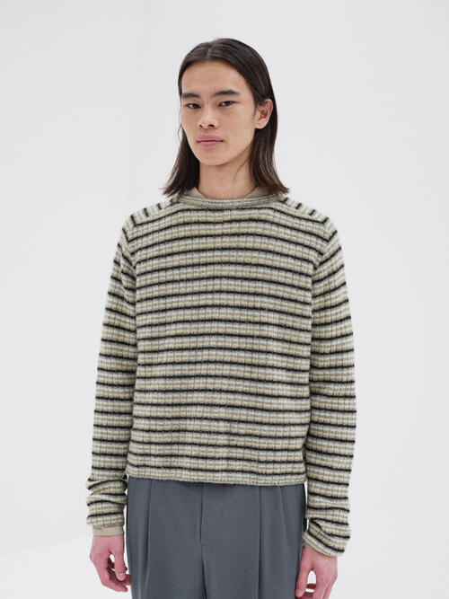 오라리 니트 남성 SHETLAND WOOL CASHMERE RIB KNIT P/O 25AW