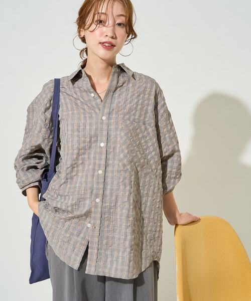 프릭스스토어 여성 체크 와이드 긴팔 셔츠 25AW 1300248900331