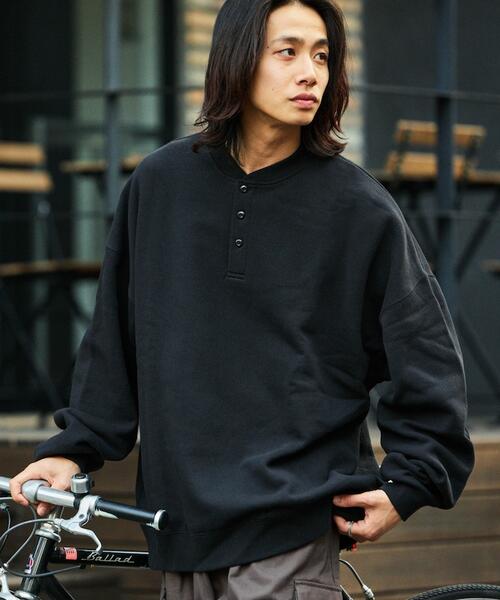 프릭스스토어 빅실루엣 헨리넥 스웨트 티 기모 맨투맨 1223248901267 25AW